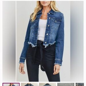 Cropped Black Label Jean Jacket size Large